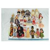23 vintage dolls of the world, tallest 11"; as is