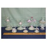 7 delicate glass sculptures; as is