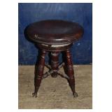 Antique mahogany glass ball & claw foot adjustable