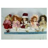 5 Christina and other dolls, tallest 9"; as is