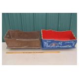 2 wood doll cradles, 23x12x12"h; as is