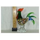 Murano? Art glass figure of a multi-color rooster