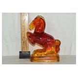 L.E. Smith Amberina glass figure of a rampant hors