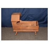 Pine doll cradle, 22x13x18"h; as is