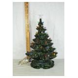 Ceramic illuminated Christmas tree, 12x19"h; as is