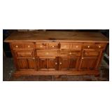 Solid pine 6 drawer over 4 door server, 72x20x33"h
