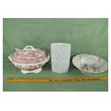 Porcelain lot: Willow pattern electric soup tureen