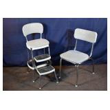 Vintage MCM Cosco step stool and similar side chai