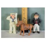 3 cast iron coin banks; as is