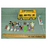 Playmobil System 3170 school bus, 3688 winter set