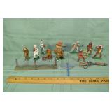 10 cold painted lead figures, etc.; as is