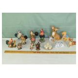 15 assorted animal figurines; as is