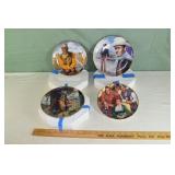 3 John Wayne and 1 Gunsmoke collectible plates; as