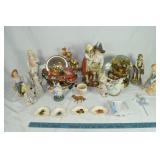 Collection: bisque figurines, snow globes, ash tra