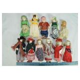 11 assorted fashion dolls, tallest 9"; as is