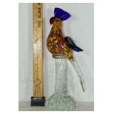 Murano?  Art glass figure of a Cockatoo on a pedes