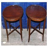 Pair of Grand Rapids mahogany oval galleried side