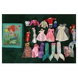 Little Mermaid doll, carrying case & clothing, etc