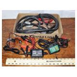 Lot: Battery Tender, NOCO Genius 2, jumper cables;