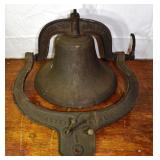 Crystal metal #1 cast iron farm bell with clapper;