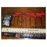 Mostly Craftsman tools: T-Handle hex keys, 3/8' cr
