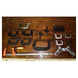 Collection of assorted clamps; as is