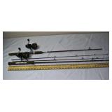 2 vintage Mitchell 300 fishing rods; as is