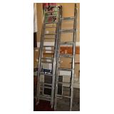 2 aluminum 16' extension ladders; as is