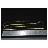 18 kt gold herringbone jewelry: 24" necklace, 8" b