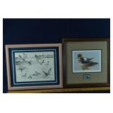 2 framed prints: 1986-87 Duck Stamp Print 17x17"h,