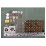 74 US and foreign coins; as is