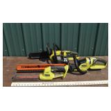 Ryobi 18V Lot: 10" chain saw model P546, 22" hedge