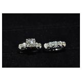 14 kt white gold Rhapsody wedding ring set size 6.