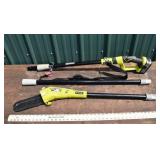 Ryobi 18V pole saw model P4360, working with batte
