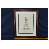 Framed John Moll print of Craig Channel (rear beac