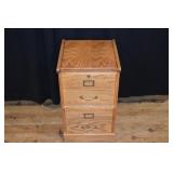 2 drawer oak finish file cabinet