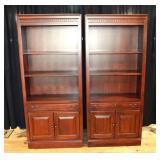 2 Hooker furniture mahogany finish lighted one dra