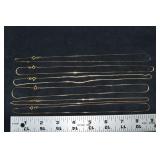 Marked 14 kt gold jewelry: six 18" necklaces 8gtw;