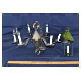 2 tin light fixtures; as is