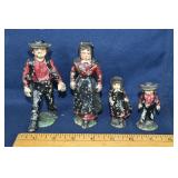 Ca. 1940 cast iron Amish family figurines; as is