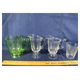 4 pcs. Vintage glass: Vaseline measuring cup, meas