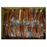 63 brown leather watch bands; as is