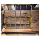 Brass tone full size bed frame, as is