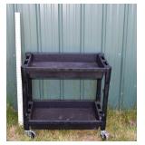 Plastic utility shop cart, 18x31x32"h; as is