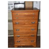 Oak finish Carolina Furniture Works 5 drawer tall