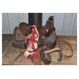 Antique 24" western saddle; as is