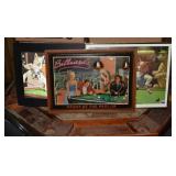 3 framed billiard prints 20x16"h each; as is