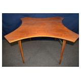 MCM curvilinear solid wood table with folding legs