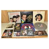 Collection of Elvis Presley records, cassettes, DV
