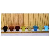 8 Fenton art glass daisy and button top hats; as i